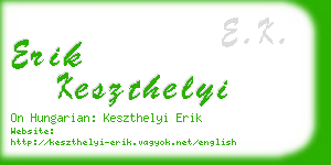 erik keszthelyi business card